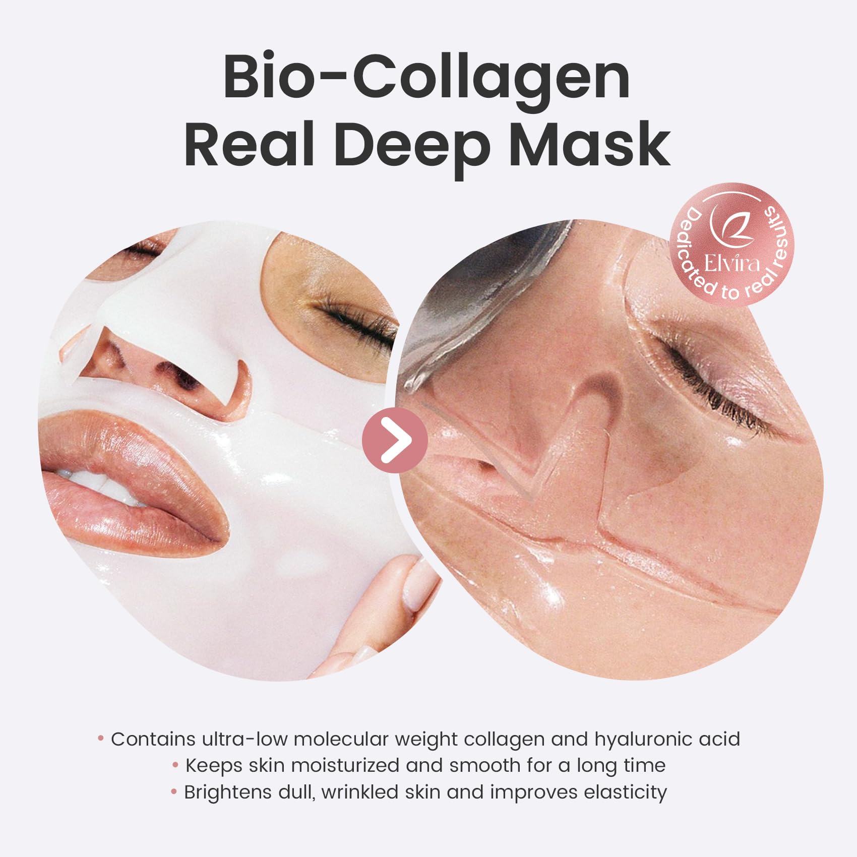 Elvira Glycolic Acid Exfoliating Facial Pads & Bio-Collagen Face Mask Set - Korean Skincare for Acne-Prone Skin, Deep Hydration & Brightening | Daily Exfoliating Treatment & Overnight Mask for Glowing Complexion | Perfect for Nighttime Routine & Pre-Makeup Prep