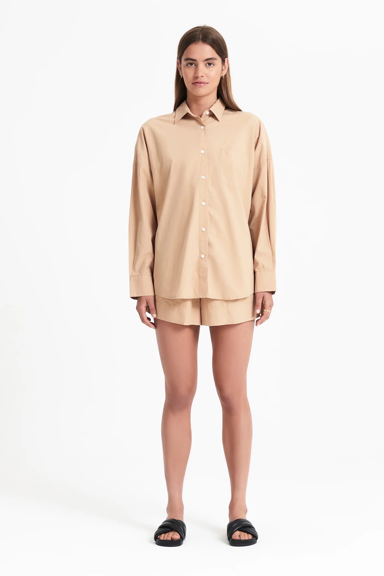 Cruz Poplin Shorts for Women - Flax Linen Summer Casual Shorts | Perfect for Beach, Travel, and Everyday Wear