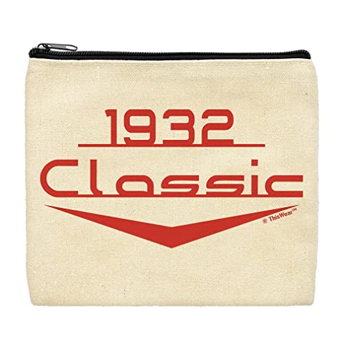 Vintage 90th Birthday Decorations for Women - 1932 Classic 50s Retro Makeup Bag | Perfect for 90th Birthday Parties, Gift Giving & Themed Events