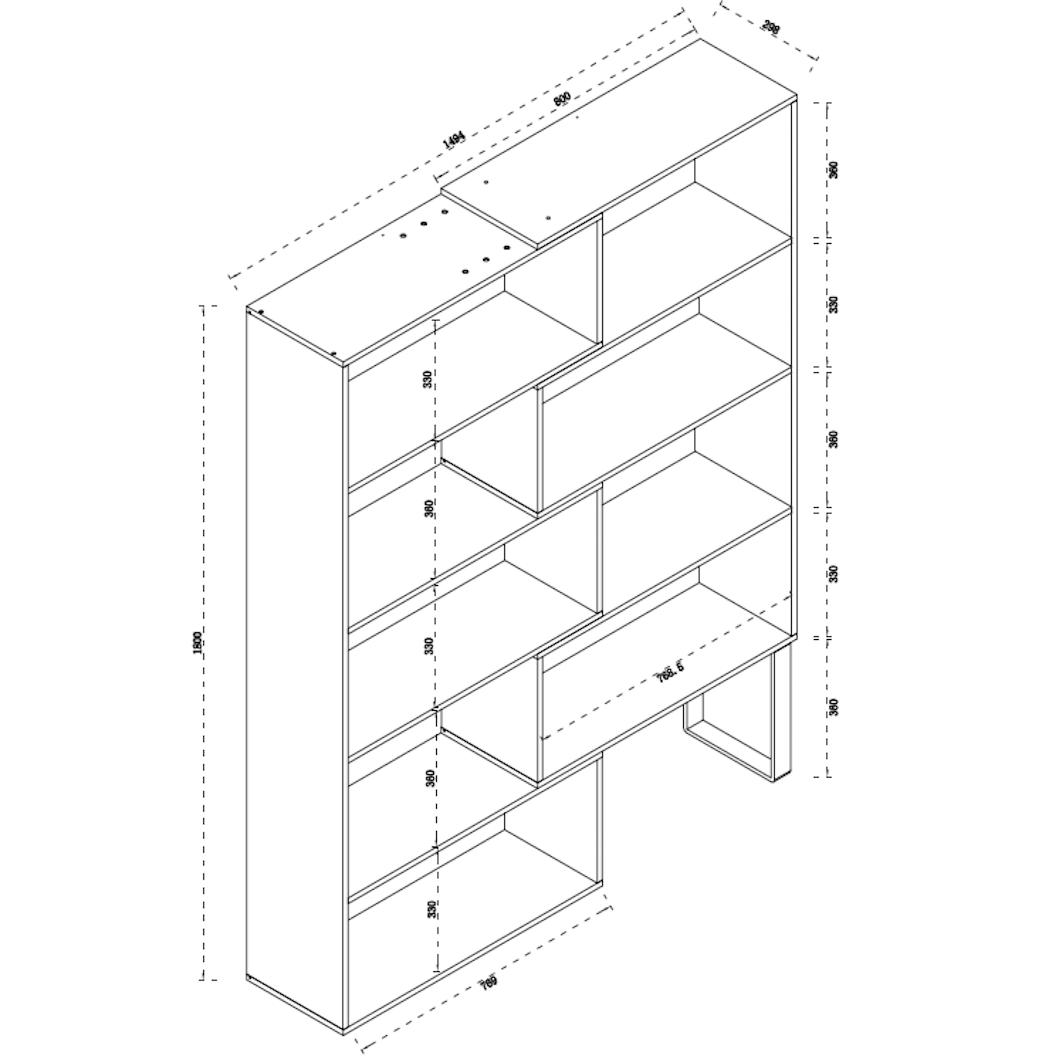 Criterion 180cm Oak White Accord Bookcase - Modern Wooden Bookshelf for Living Room, Office & Home Library Storage