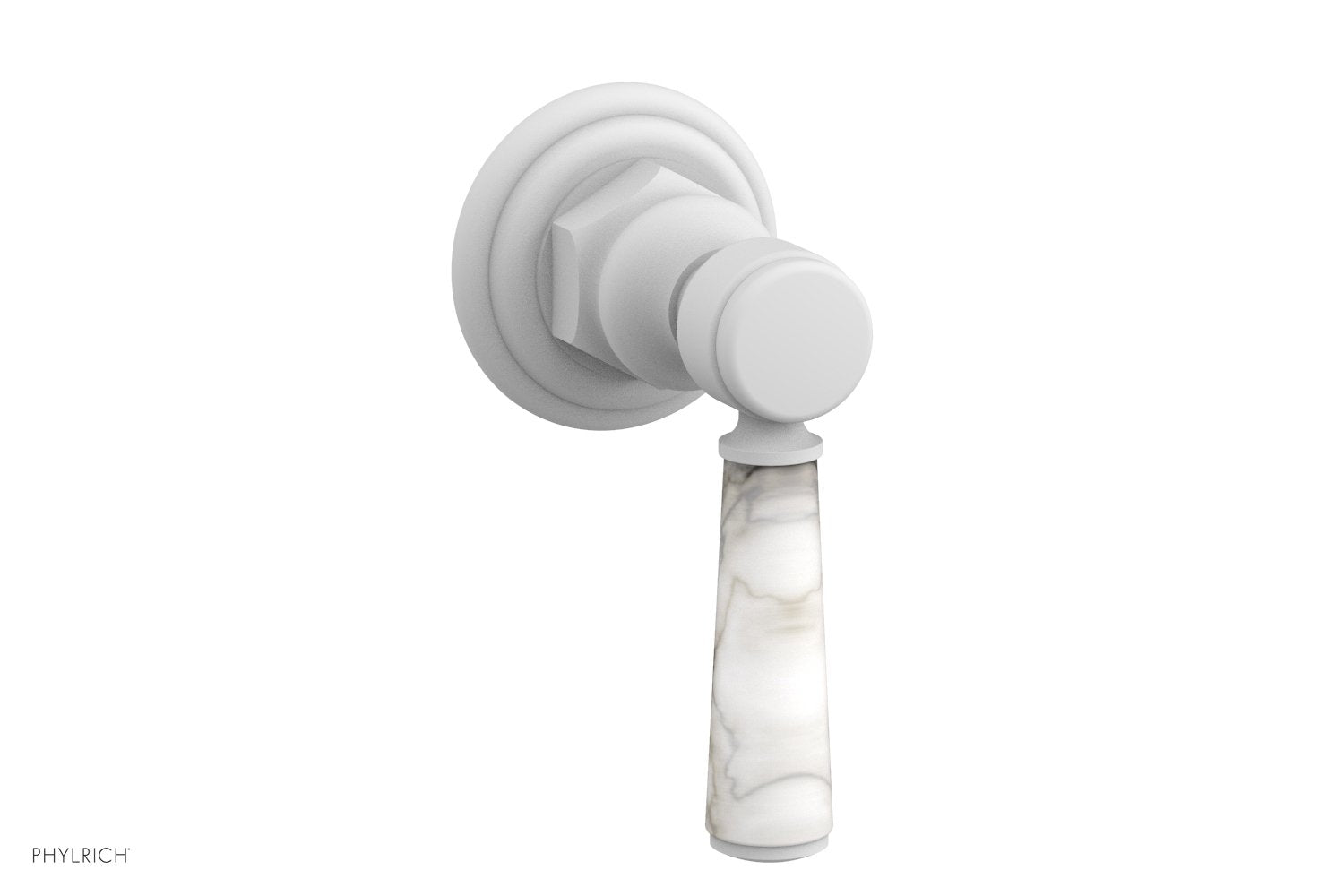 HEX TRADITIONAL HENRI White Marble Lever Handle Volume Control Diverter Valve - Perfect for Bathroom & Kitchen Faucet Control, Shower Diverter, and Sink Mixer Applications