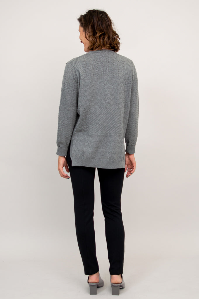 Greta Sweater Women's Cotton Knit Pullover - Soft Grey Casual Sweater for Fall & Winter - Perfect for Office, Dating and Weekend Outfits