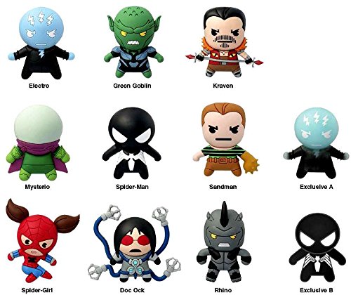 Marvel 3D Figural Keychain Mystery Box - 24 Pack Collectible Superhero Keyrings for Fans, Gifts & Party Favors | Perfect for Cosplay, Comic Con & Marvel Enthusiasts
