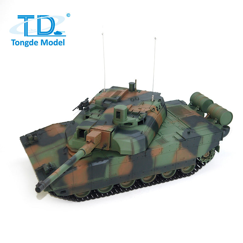 1/16 Scale RC Military Tank Model - H2408 Leclerc Battle Tank with Metal Wheels, Gearbox, Infrared BB Barrel, Recoil & Smoke Effects | Remote Control Toy for Collectors & Battle Simulation Enthusiasts | Perfect for Outdoor Play, War Games & Display