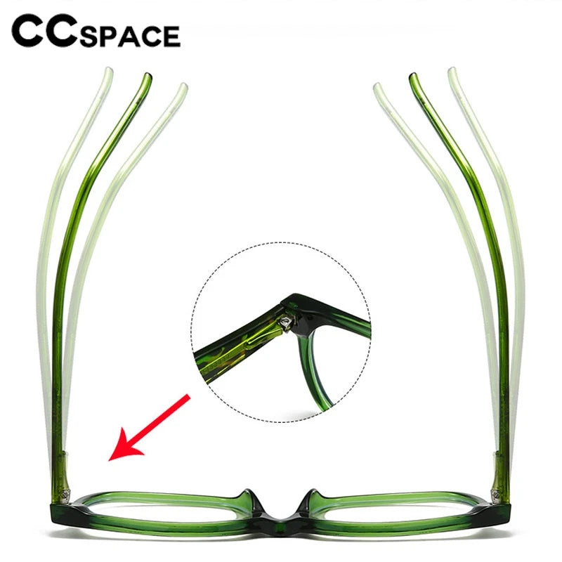CCspace Women's Full Rim Square Polycarbonate Eyeglasses Frame - Lightweight & Durable Glasses for Women - Perfect for Reading, Working & Daily Wear (Style 301382)