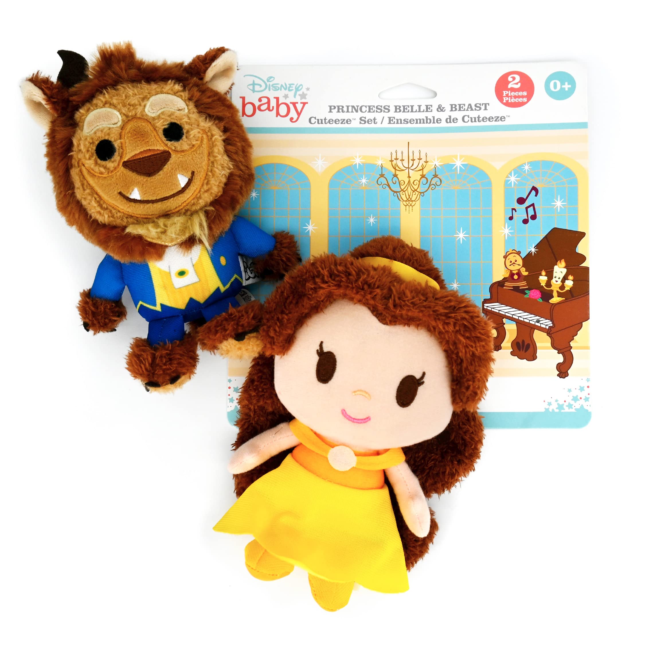 Disney Baby Beauty and The Beast Belle and Beast Plush Toy Set - 7 Inch Stuffed Animals for Toddlers & Kids, Soft Cuddly Toys for Boys & Girls | Perfect for Nursery Decor, Birthday Gifts, and Disney Themed Playtime