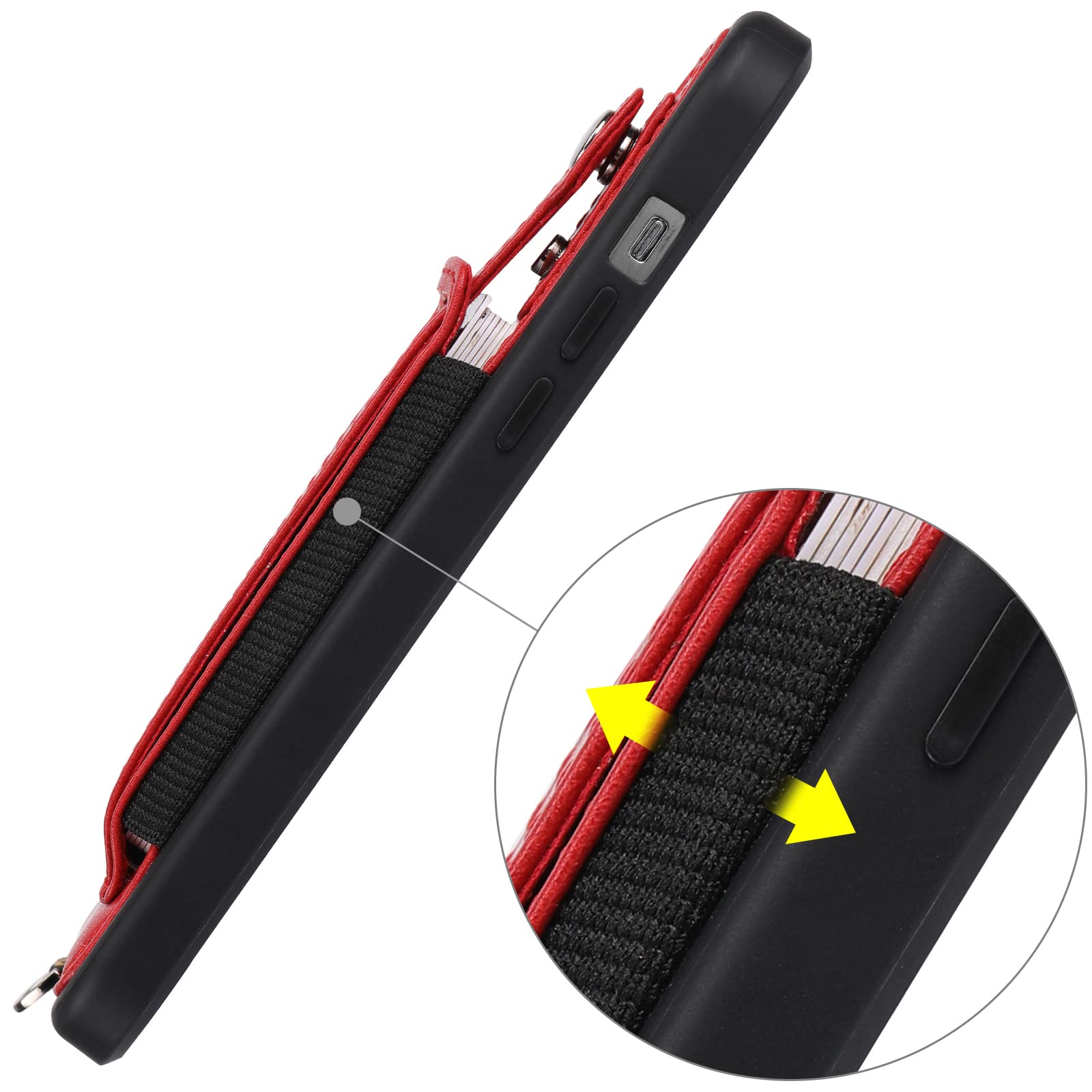 TOOVREN iPhone 13 Pro Max Case 6.7 Inch (2021) - Slim PU Leather Wallet Case with Card Holder & Kickstand | Compatible with iPhone 13 Pro Max | Perfect for Work, Travel and Everyday Use (Red)