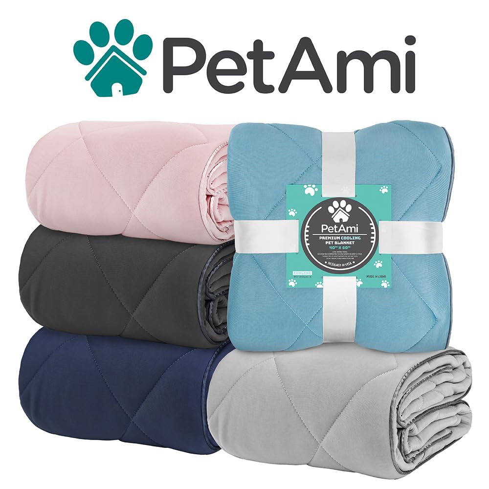 Premium Cooling Dog Blanket - Lightweight Pet Throw for Dogs & Cats - 40x60 Grey - Perfect for Sofa & Bed Protection