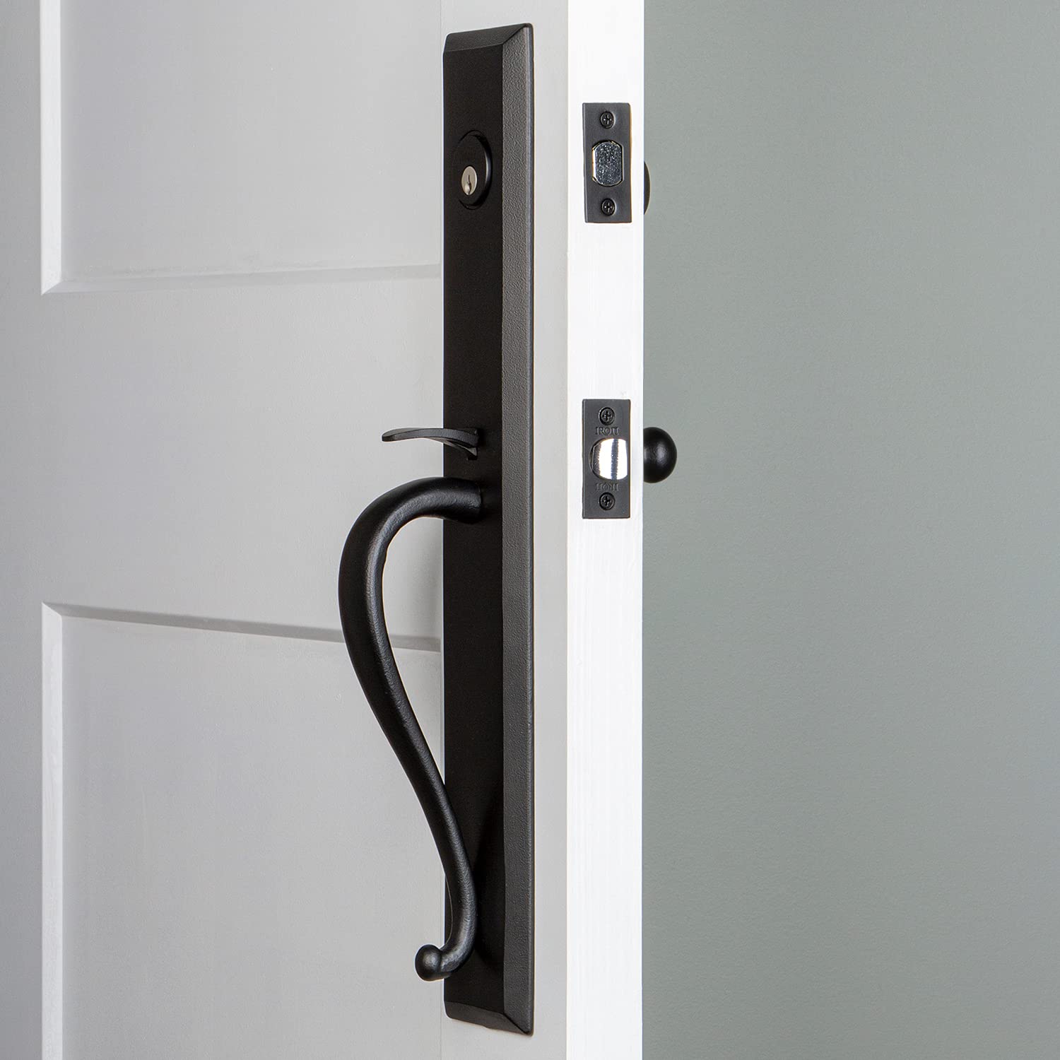 Ageless Iron 657925 Single Cylinder Entry Handleset - Black Iron Finish, 2.75