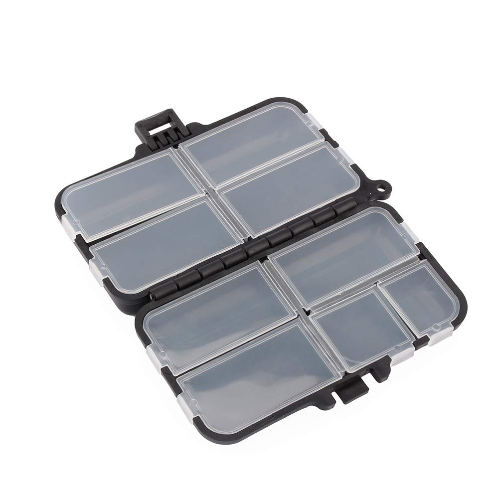 VGEBY 9 Compartment Plastic Fishing Tackle Box - Organize Hooks, Rigs, Baits & Fishing Accessories | Portable Storage for Freshwater & Saltwater Fishing Trips, Boat & Shore Angling