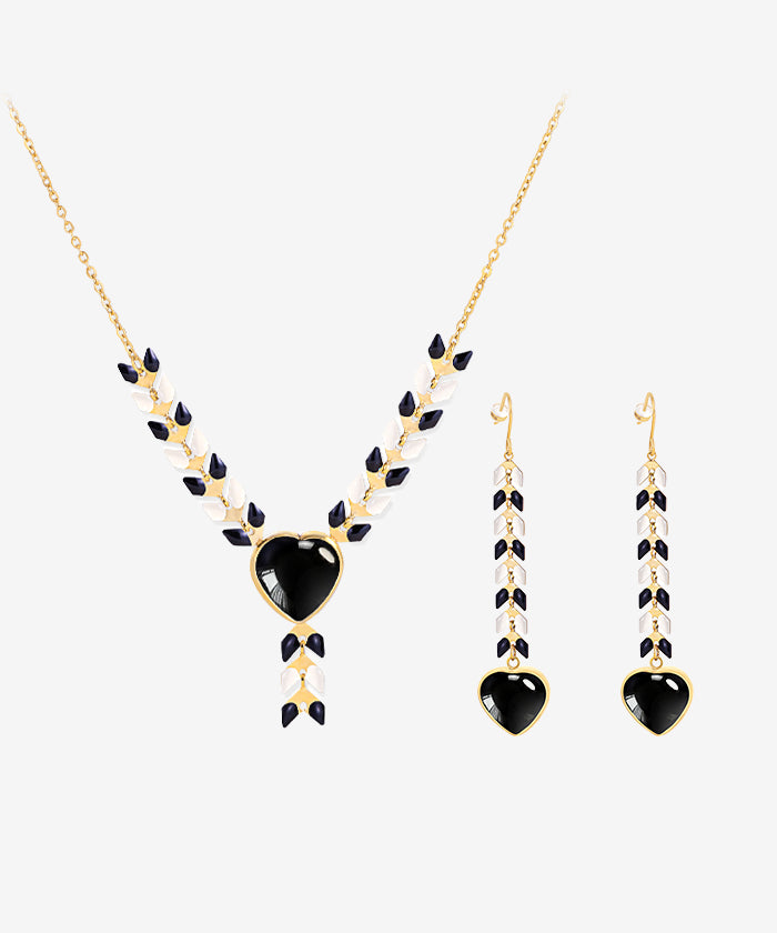 Wrangler Demeter's Heart Necklace and Earrings Set - Sterling Silver Greek Goddess Jewelry for Women - Perfect for Valentine's Day, Anniversary, and Romantic Date Nights
