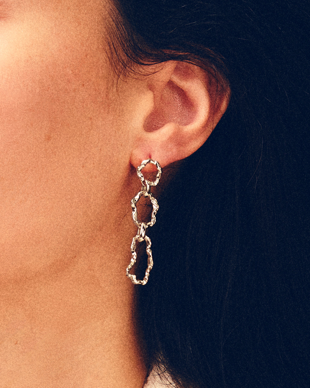 Stylish Ira Molten Metal Linked Drop Earrings for Women | Elegant Dangle Jewelry for Parties, Weddings & Evening Events