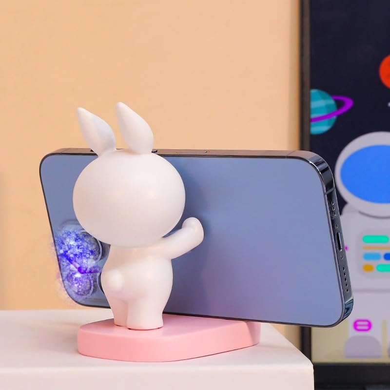 Cute Rabbit Phone Holder - Creative Home Decor for All Smartphones (Pink) - Perfect for Desk & Gift