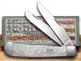 XX Trapper Custom White Pearl Corelon Pocket Knife - Premium Hunting & Outdoor EDC Folding Knife for Camping, Hiking & Everyday Carry