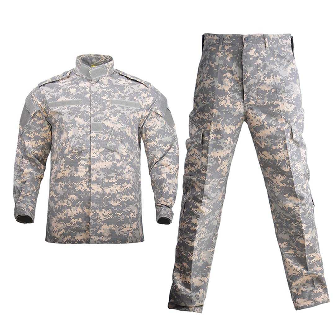 Men's Military Tactical Suit - Army Camo Combat Jacket & Pants Set for Airsoft, Hunting, Camping & Outdoor Adventures | Durable Tactical Uniform for Field Operations