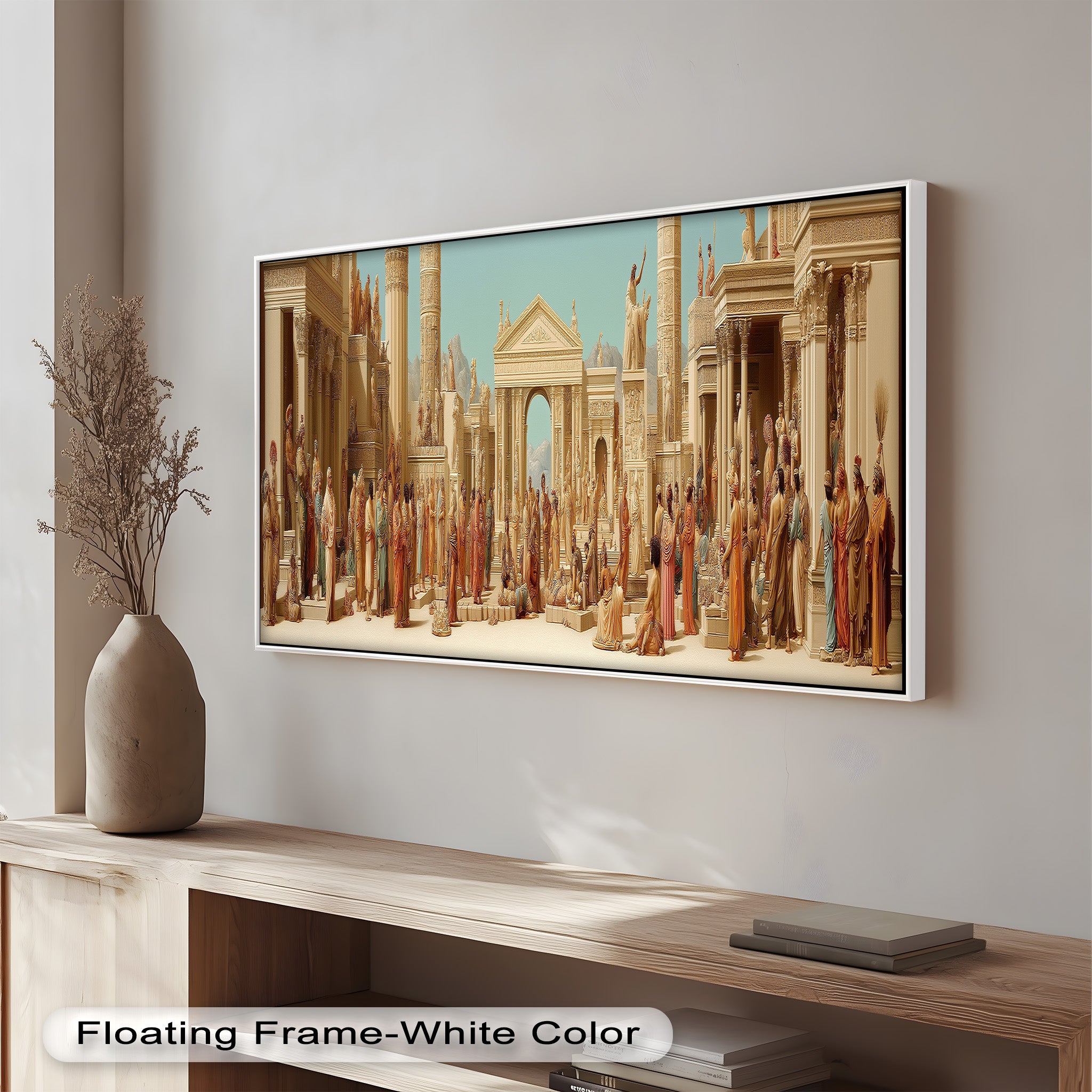 Ancient Agora Gathering - Roman Forum Oil Painting Wall Art | Historical Landscape Artwork | Perfect for Home Decor, Office & Gallery Display