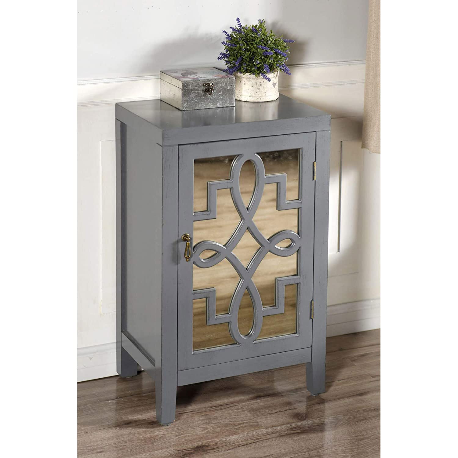 Roxie Rose 30.5 Inch Grey Nightstand with Drawer - Modern Bedside Table for Bedroom, Living Room, or Guest Room