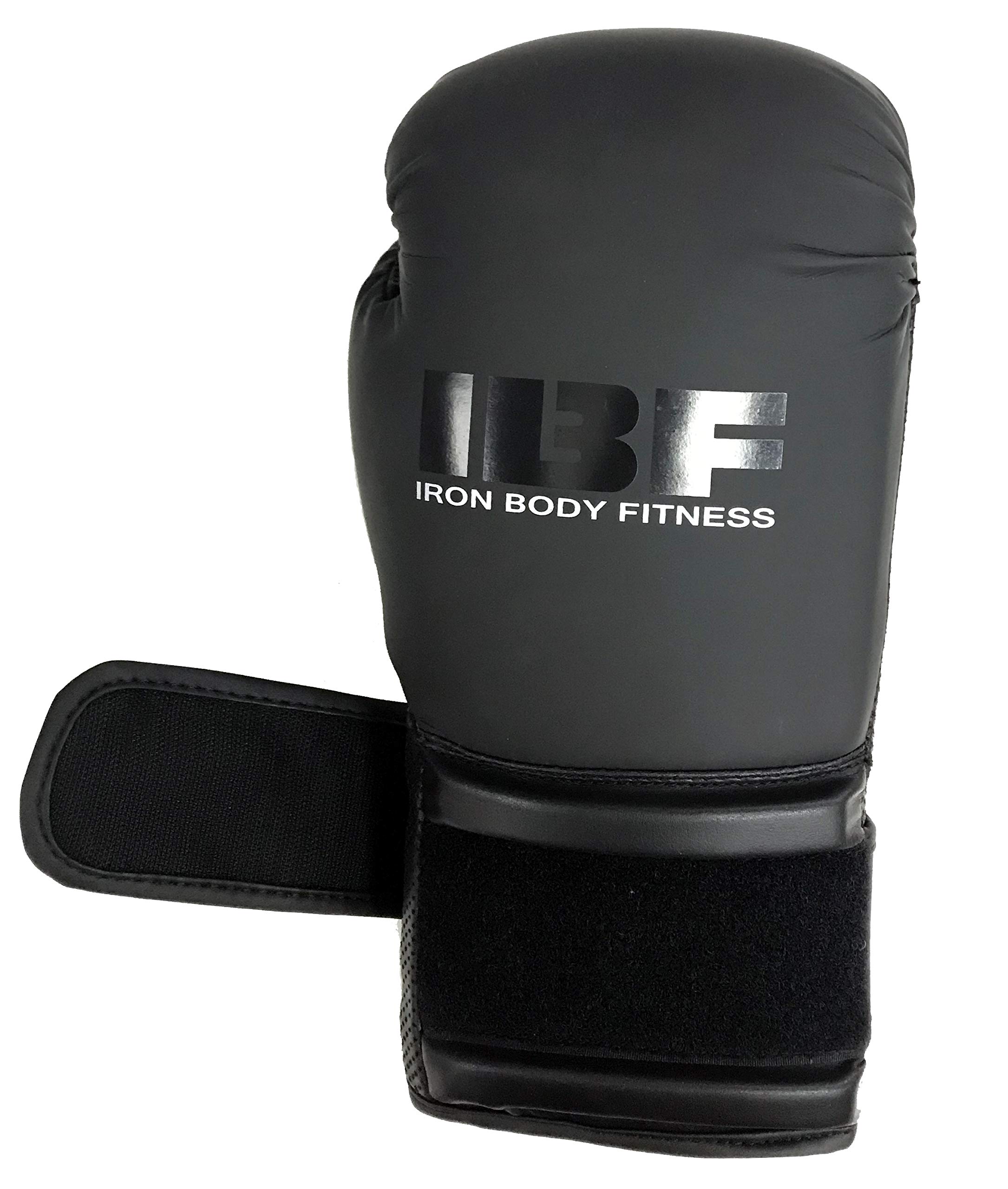 IBF Iron Body Fitness Blackout Boxing Gloves 10-16 oz - Premium Training Gloves for Boxing, MMA, Muay Thai & Kickboxing - Ideal for Sparring, Bag Work & Fitness Training