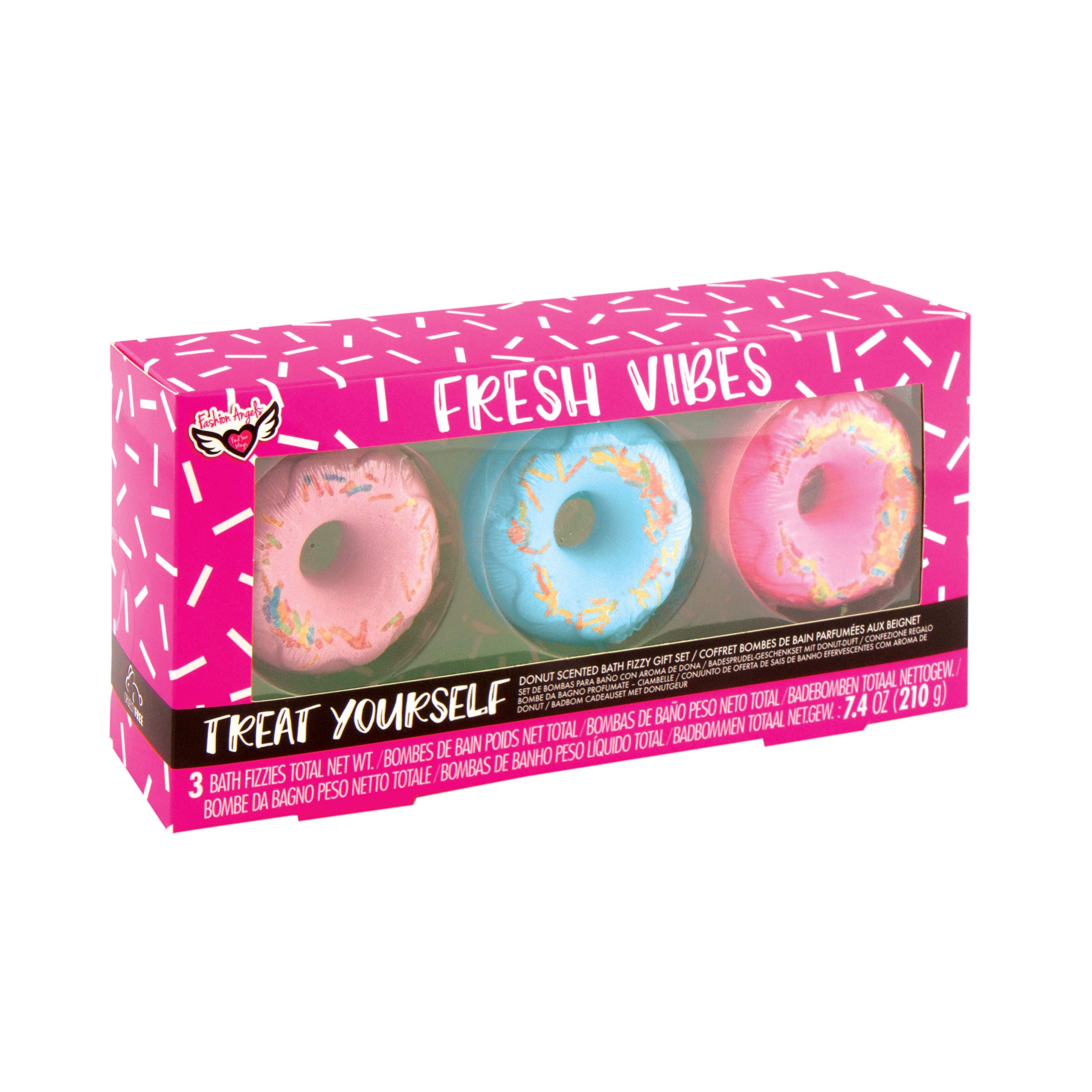 Fashion Angels Donut Scented Bath Bomb Gift Set - 6 Pack Aromatherapy Self Care Gifts for Women, Relaxing Spa Night at Home, Birthday Present for Her