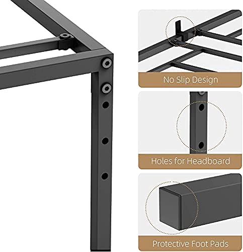 14 Inch Full Size Metal Bed Frame Platform - Heavy Duty Steel Slat Mattress Foundation, No Box Spring Needed - Easy Assembly, Quiet & Sturdy Design for Master Bedroom, Guest Room or Dorm