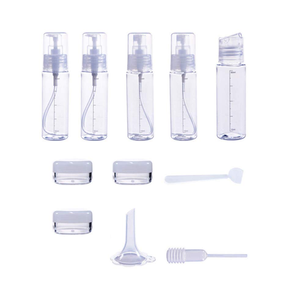 TOPBATHY 11-Piece Travel Bottles Set - Leakproof Refillable Containers for Shampoo, Conditioner, Lotion & Body Wash | TSA Approved Toiletries for Air Travel, Gym & Vacation Essentials