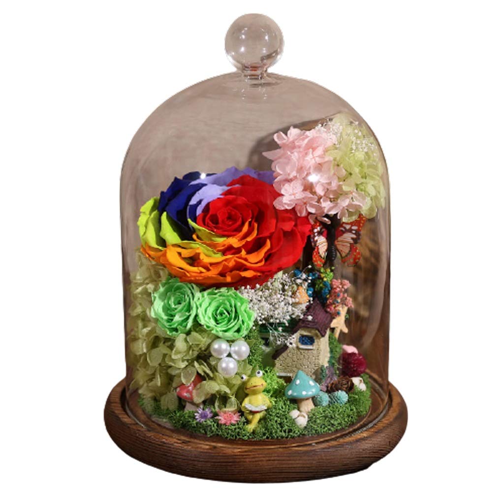 ZAJ Eternal Flower Guardian of The Frog - Preserved Real Rose Gift Box for Wife, Girlfriend - Valentine’s Day, Birthday, Christmas Present - Home Decor & Romantic Gift (Color: A) - Perfect for Anniversaries, Weddings & Special Occasions