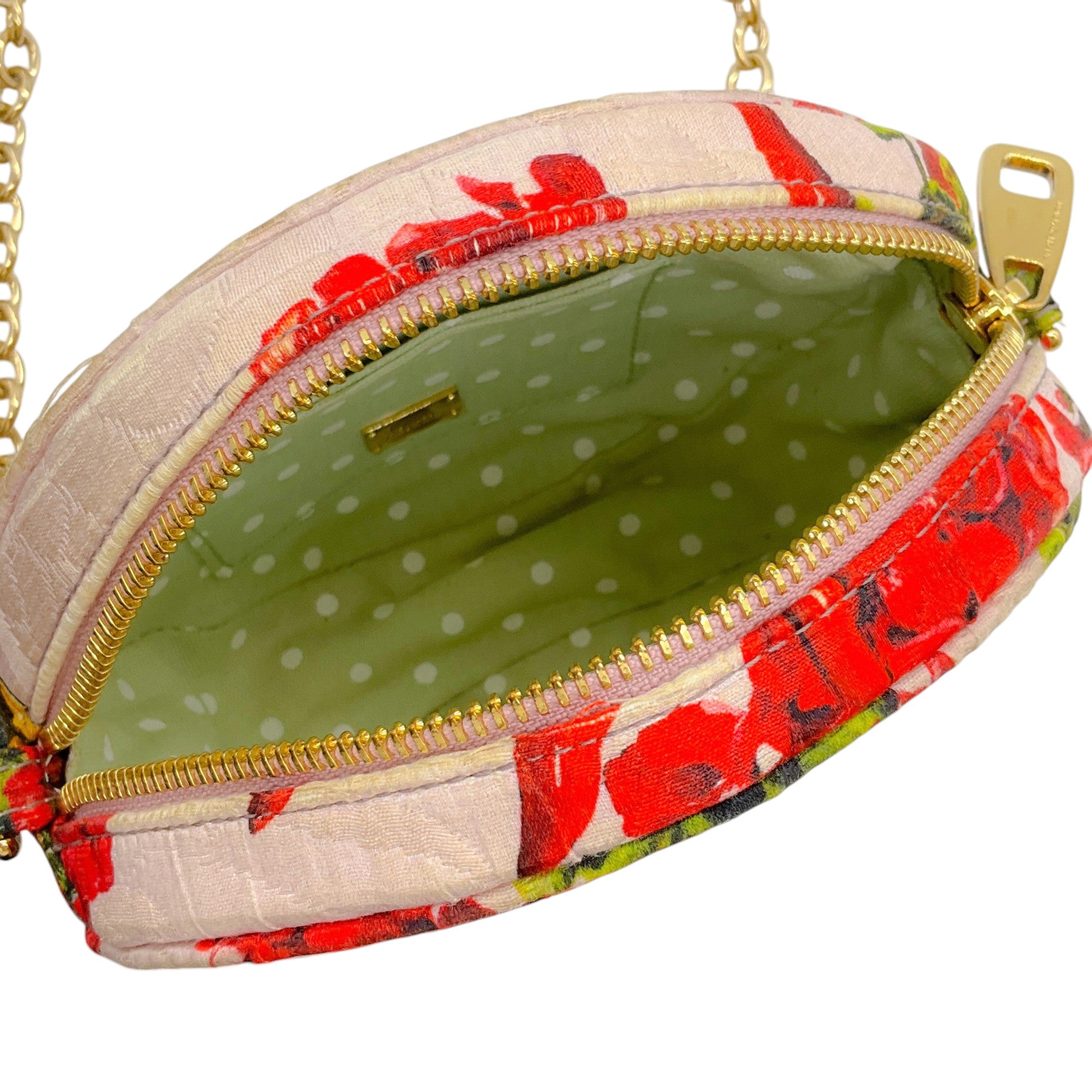 Dolce & Gabbana Miss Glam Round Crossbody Bag - Red Multi Floral Print Designer Handbag for Women | Perfect for Parties, Date Nights & Special Occasions