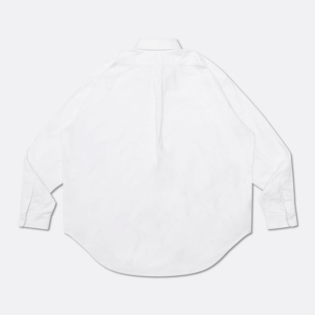 Hoogah Balloon Stripe Oversized Shirt for Women - White Loose Fit Long Sleeve Blouse | Perfect for Casual Outings, Beach Cover-Up & Boho Style Fashion
