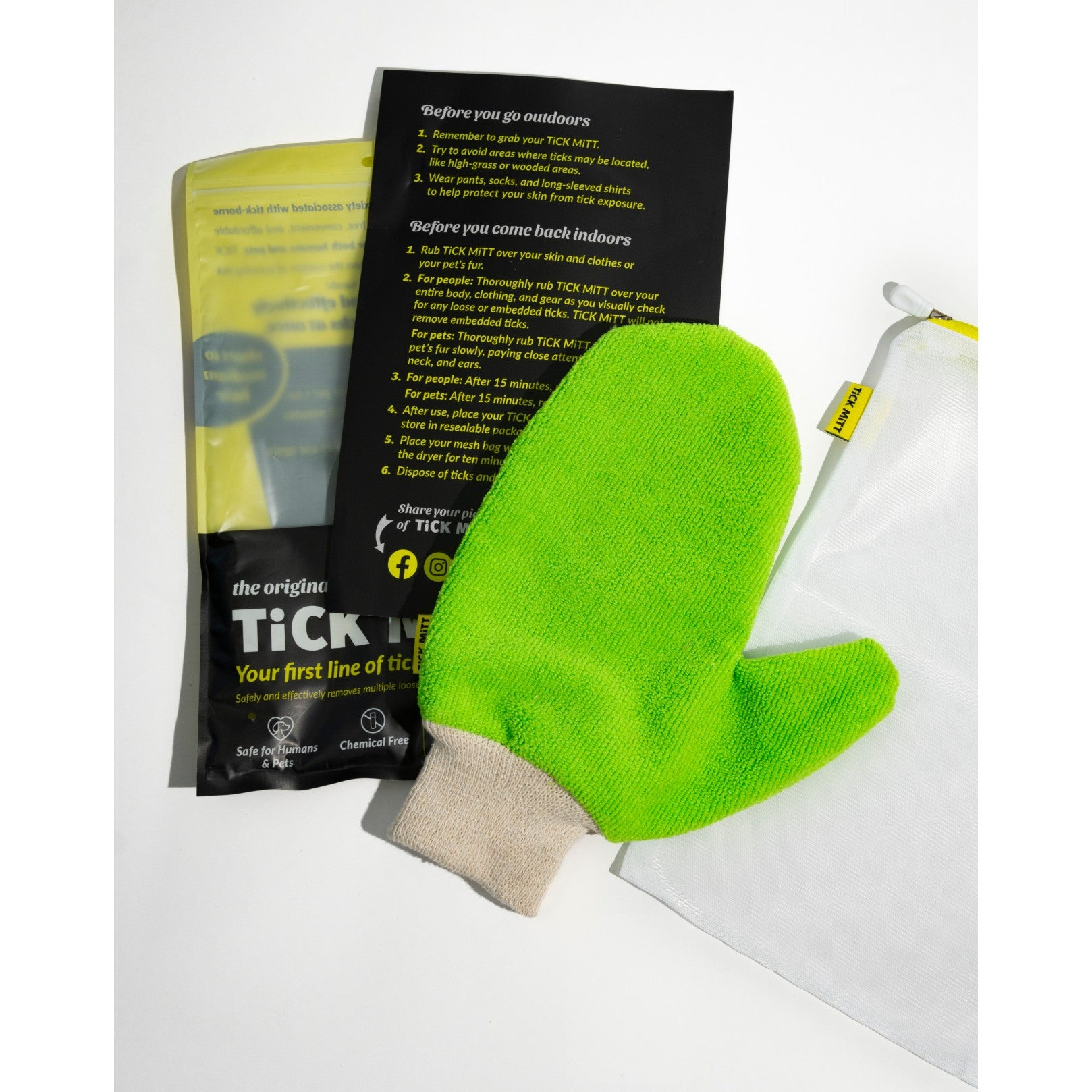 Tick Mitt - Natural Tick Repellent Mitt for Dogs & Cats | Safe & Effective Flea & Tick Control for Pets | Perfect for Outdoor Adventures, Hiking & Camping