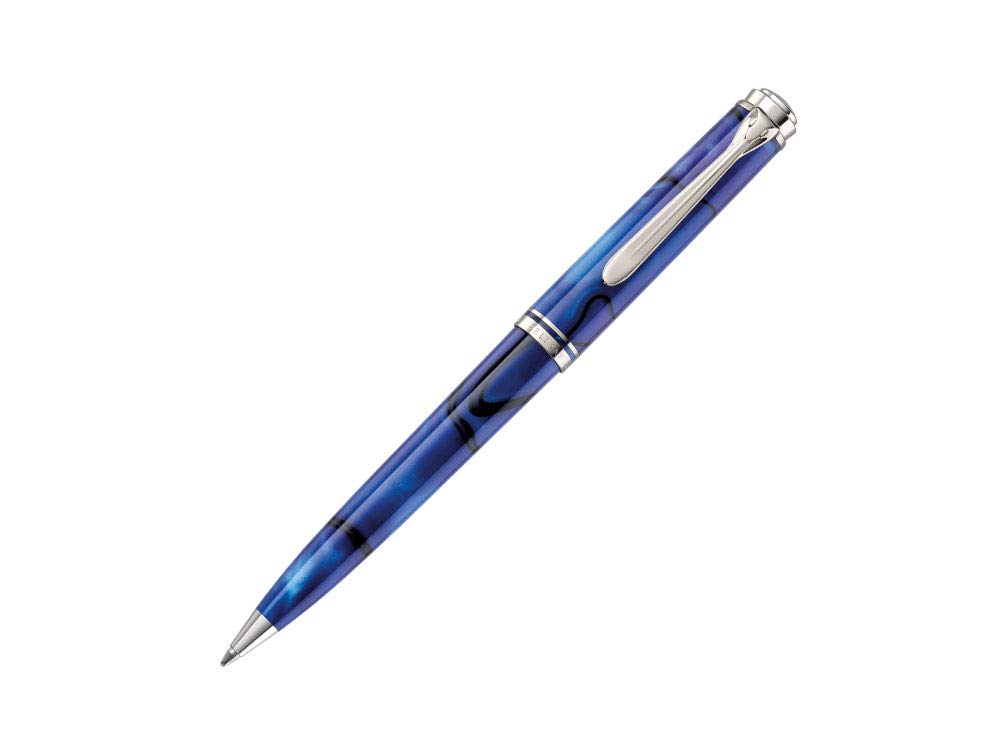 Pelikan Souverän K805 Blue Dunes Ballpoint Pen - Limited Edition Blue Marble Fountain Pen for Collectors & Writing Enthusiasts | Perfect for Gifts, Office Use & Signature Signing (813440)
