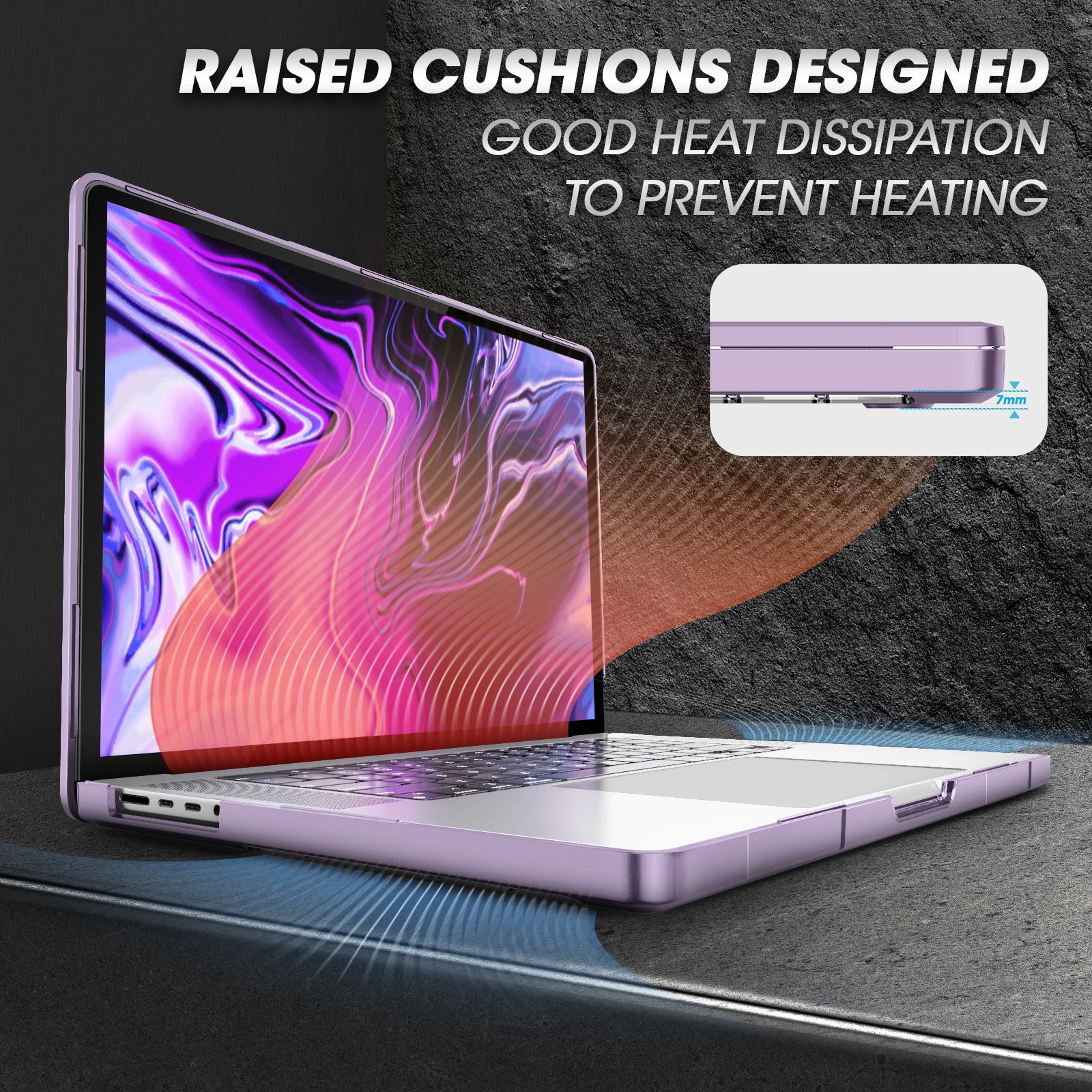 2021-2023 MacBook Pro 16 inch Protective Case - Unicorn Beetle Series Shockproof Cover in Purple | Perfect for Work, Travel & School