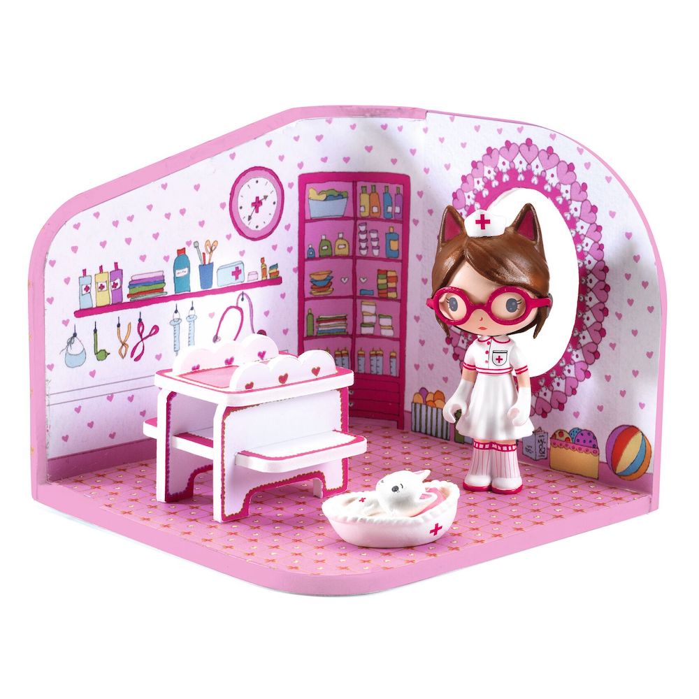 Djeco Tinyly Milou Tiny Shop - Miniature Pretend Play Store for Kids | Perfect for Imaginative Play & Role-Playing Games at Home or Preschool