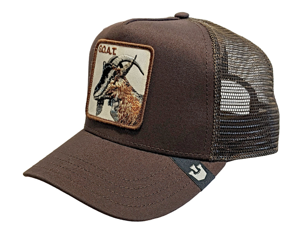 Goorin 'The Goat' Brown Trucker Style Baseball Cap - Vintage Adjustable Dad Hat for Men & Women | Perfect for Outdoor Activities, Sports & Casual Wear
