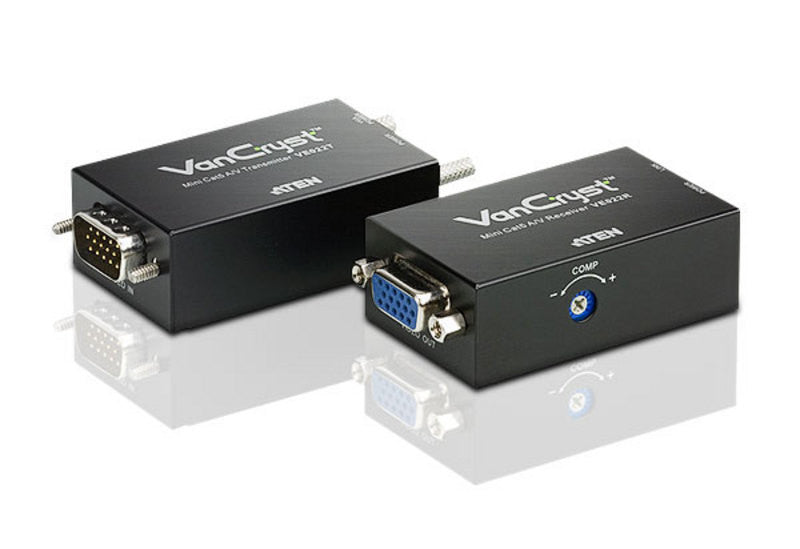 Aten VE022 Mini Cat5 VGA/Audio Extender - 150m Range, 1280x1024@60Hz Resolution with VGA Gain Control - Perfect for Conference Rooms, Classrooms & Home Theater Systems