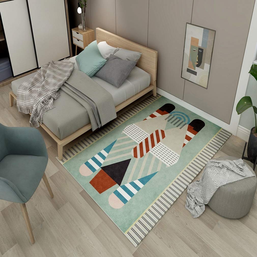 LIKETN Soft Abstract Art Area Rug 6.5'x10' - Non-Slip Fleece Carpet for Living Room, Bedroom, Nursery | Modern Nordic Home Decor Indoor/Outdoor Runner - Perfect for Kids Crawling & Family Gatherings