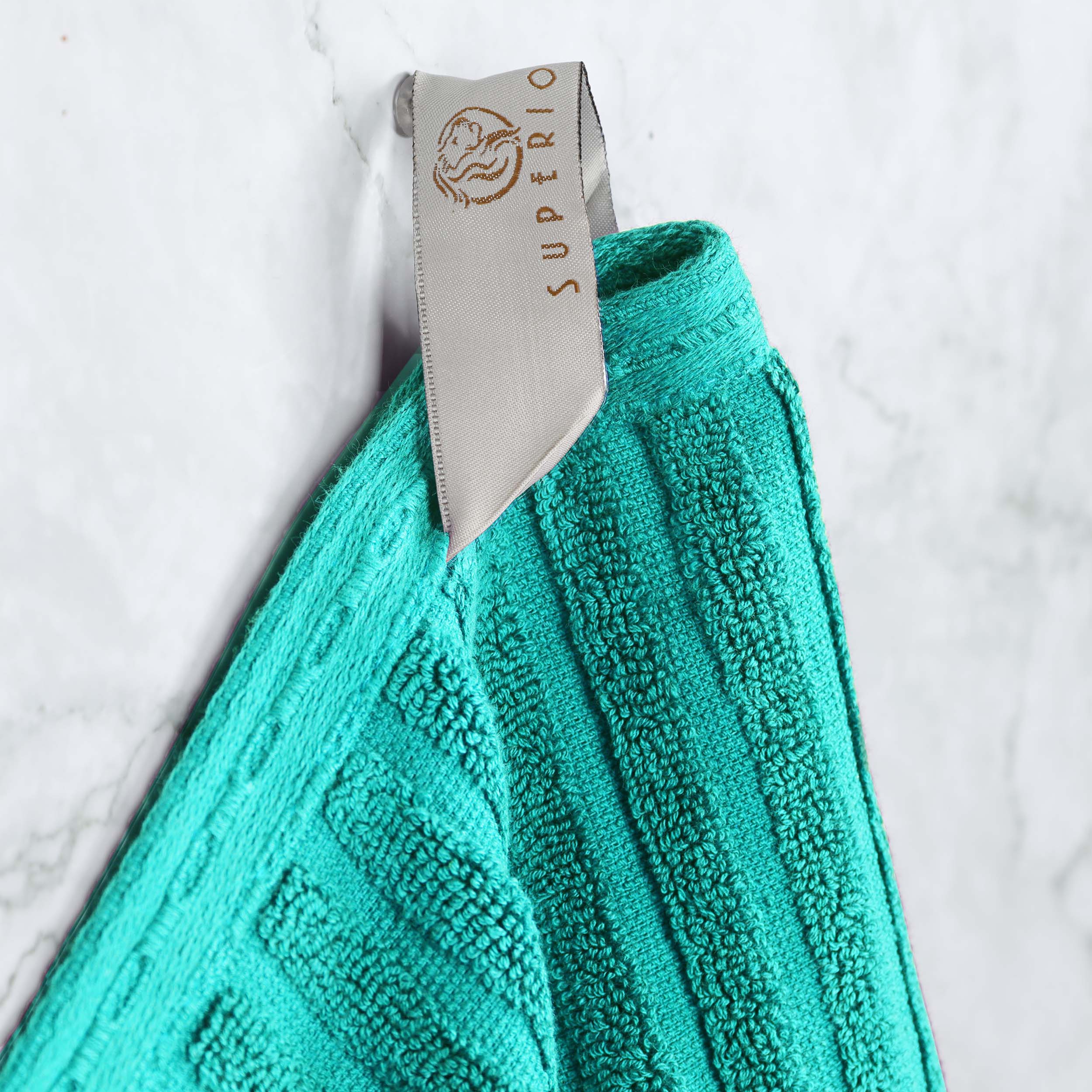Premium Cotton Ribbed Textured Hand Towels - Ultra Absorbent 4-Piece Bath Towel Set for Kitchen, Bathroom & Gym - Soft Quick-Drying Guest Towels