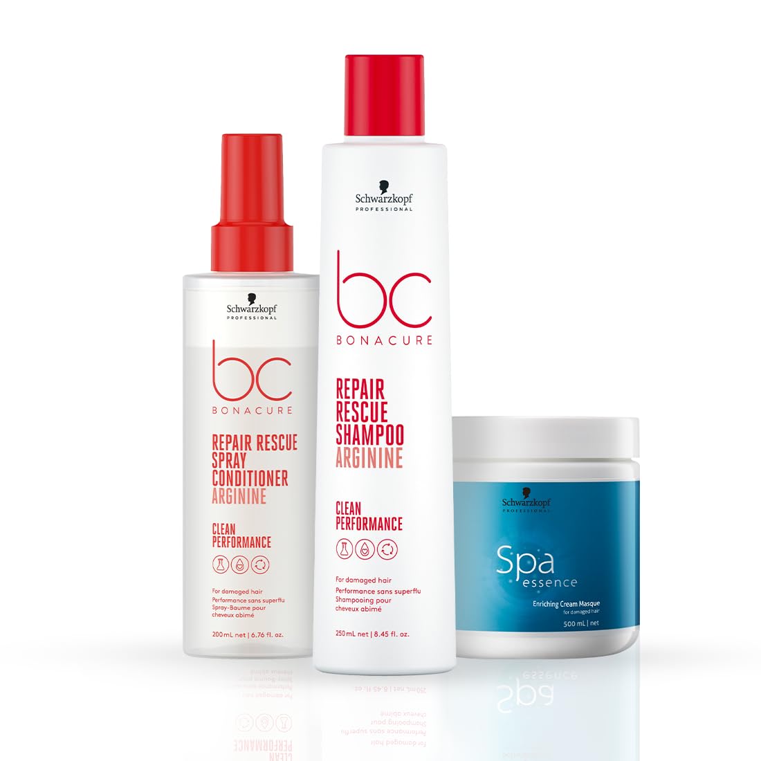 Schwarzkopf Professional Bonacure Repair Rescue Shampoo with Arginine - 250ml | Damaged Hair Treatment for Dry, Brittle Hair | Salon-Quality Repair & Hydration for Home Use