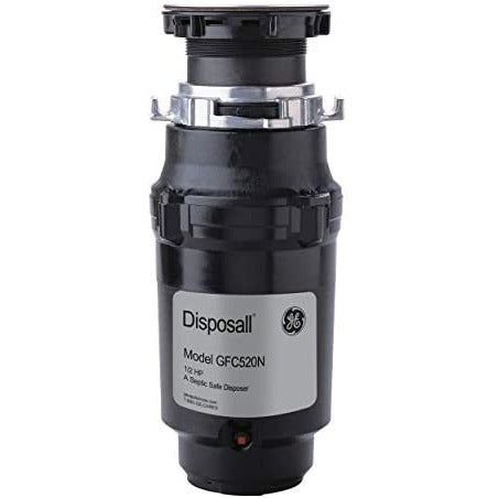 GE GFC520N 1/2 HP Continuous Feed Garbage Disposer - Non-Corded Under Sink Food Waste Disposal Unit for Kitchen & Home Use