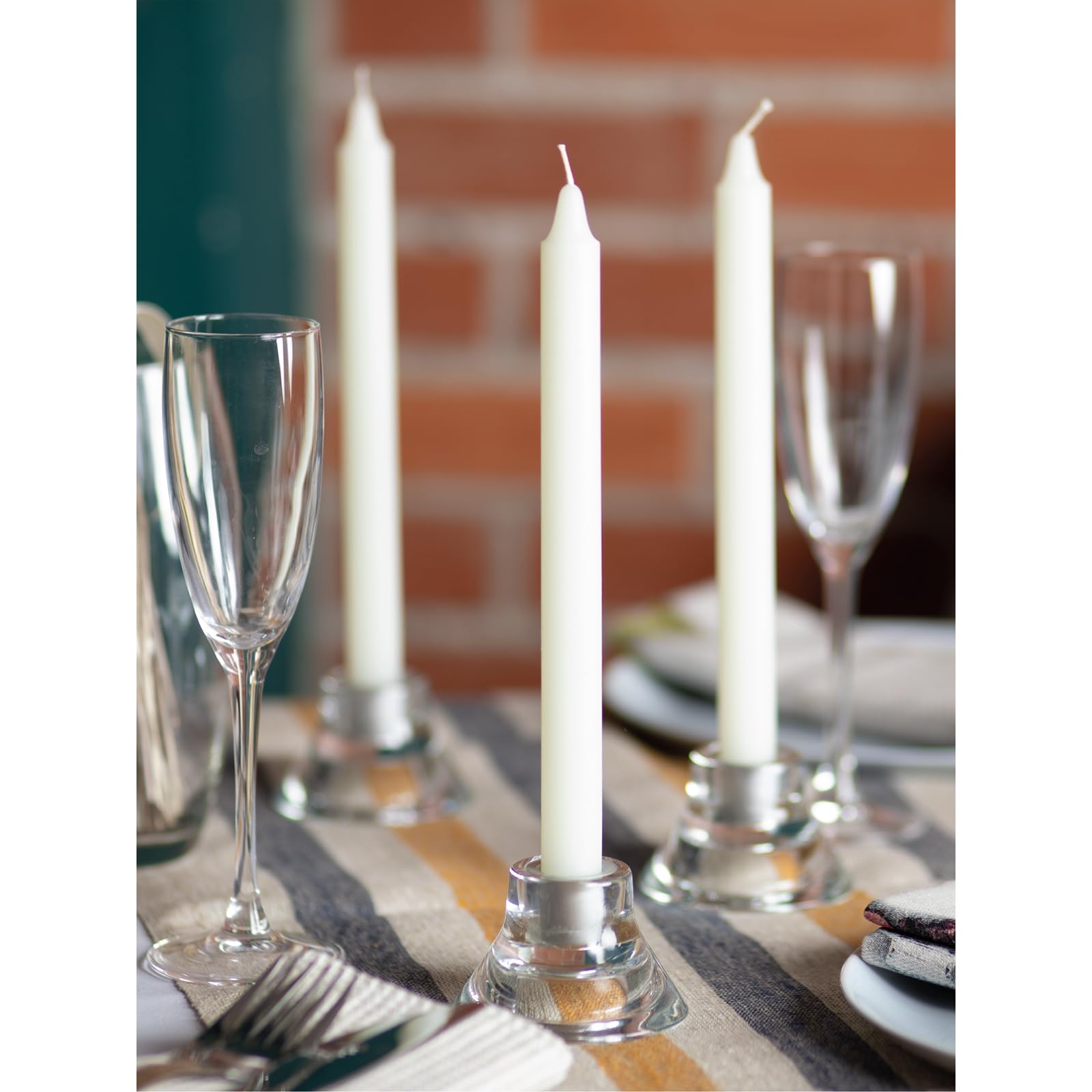 Premium Ivory Taper Candles 10 Inch - Unscented Dripless Dinner Candles (Pack of 4) | Slow Burning Smokeless Candlesticks for Wedding Centerpieces, Romantic Dining & Holiday Decorations
