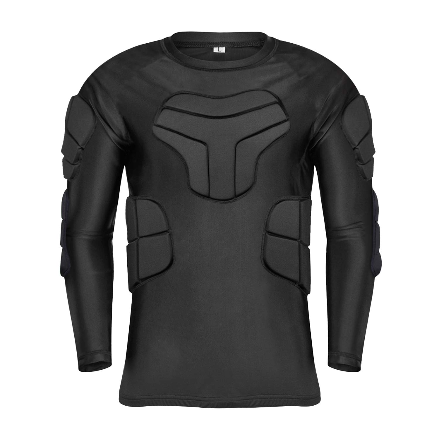 TUOY Padded Compression Shirt with Rib Protection - Breathable Impact-Resistant Shirt for Men & Women (Adult Sizes) - Ideal for MMA, Boxing, Martial Arts & Contact Sports Training