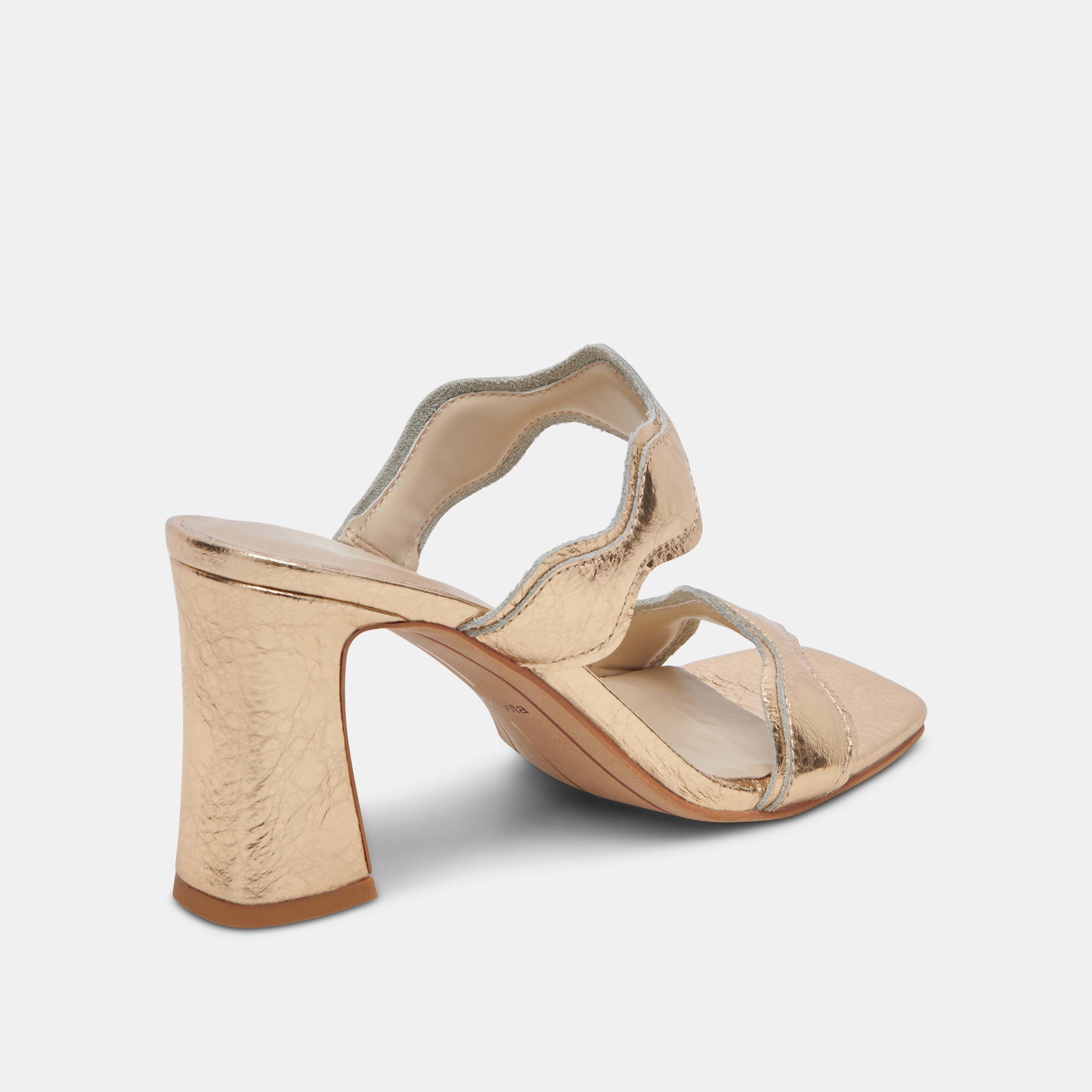 ILVA Women's Gold Distressed Leather Heels - Stylish High Heel Pumps for Parties, Weddings & Evening Events