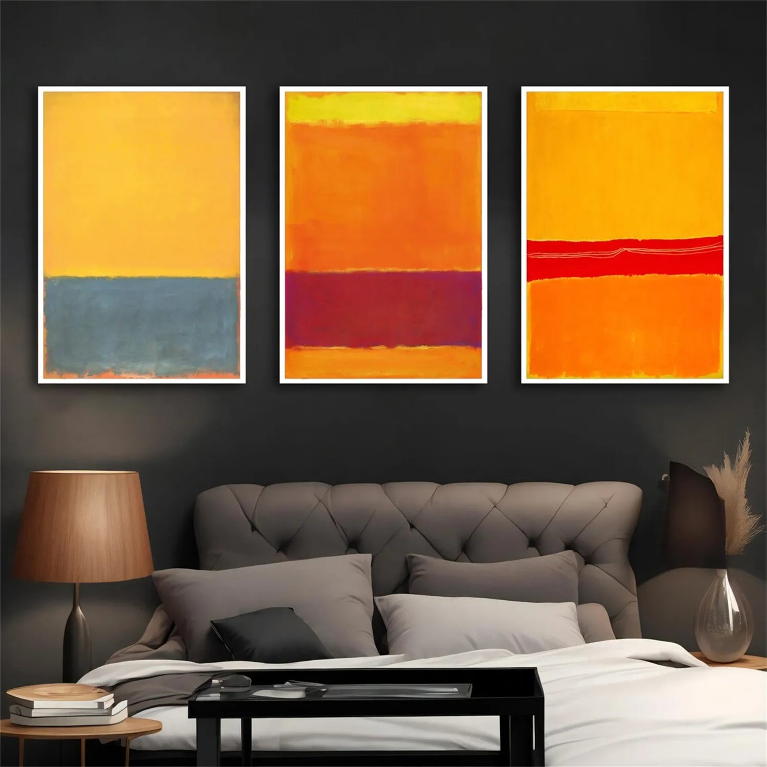Abstract Tranquility Set of 3 Wall Art Prints - Modern Minimalist Home Decor for Living Room, Bedroom & Office - #WS189