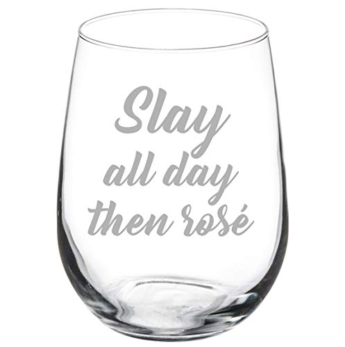 Stemless Wine Glass Goblet - 17 oz Rose Gold for Wine, Cocktails & Party Drinks | Perfect for Home, Bar, Wedding & Gifts