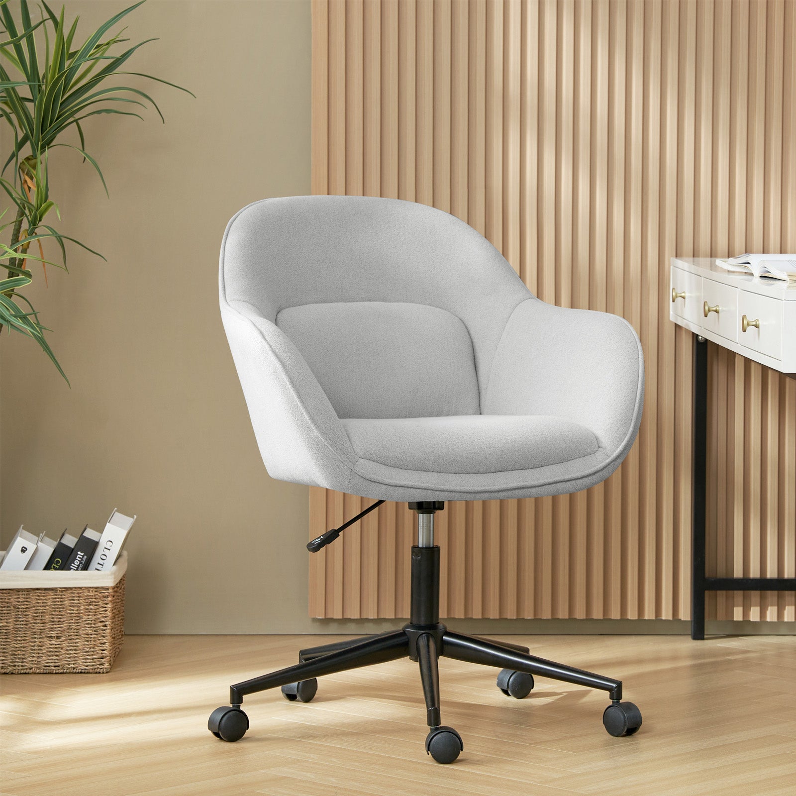Modern Adjustable Height Cozy Office Chair for Home & Work - Ergonomic Desk Chair with Lumbar Support for Long Hours Sitting - Perfect for Home Office, Gaming, and Study