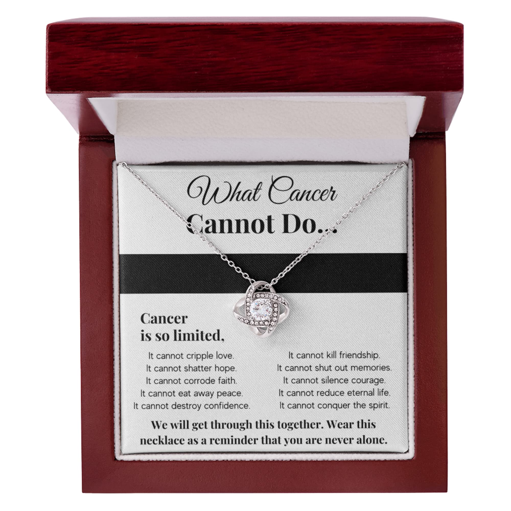 Cancer Awareness Pendant Necklace for Women - Chemo Patient Gift with Card & Box - Support Survivors & Loved Ones