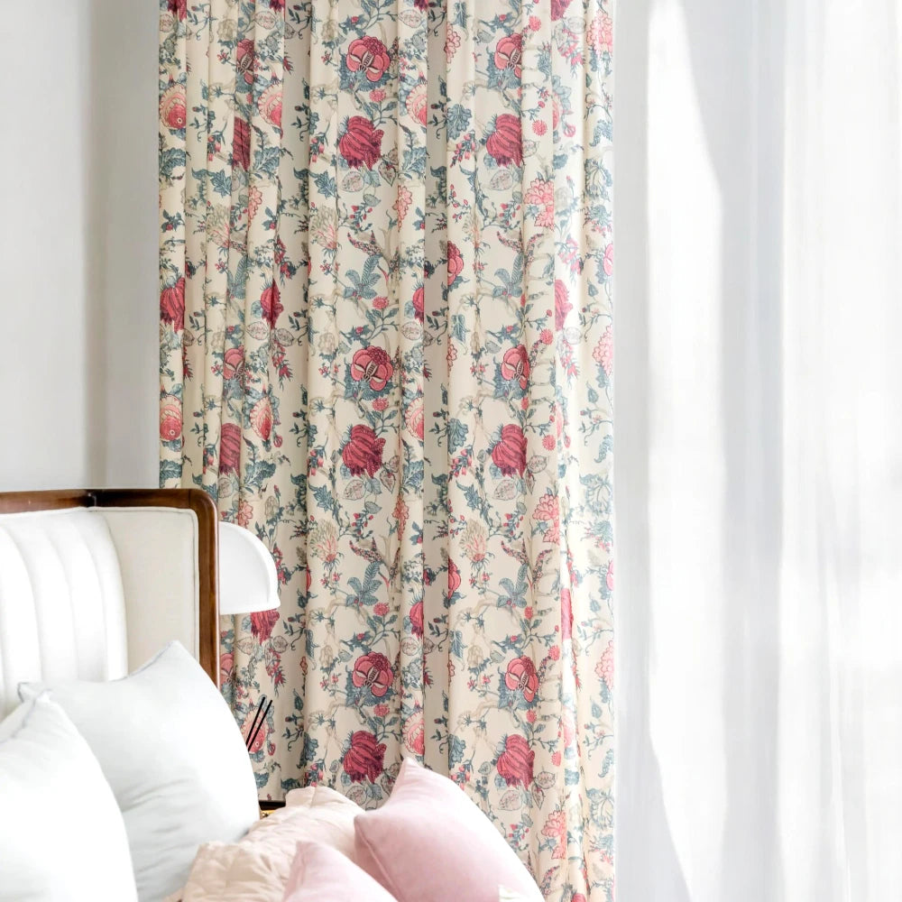 Stylish Ayana Rustic Botanical Blackout Curtains for Bedroom & Living Room - Custom Window Treatments for Light Control & Home Decor