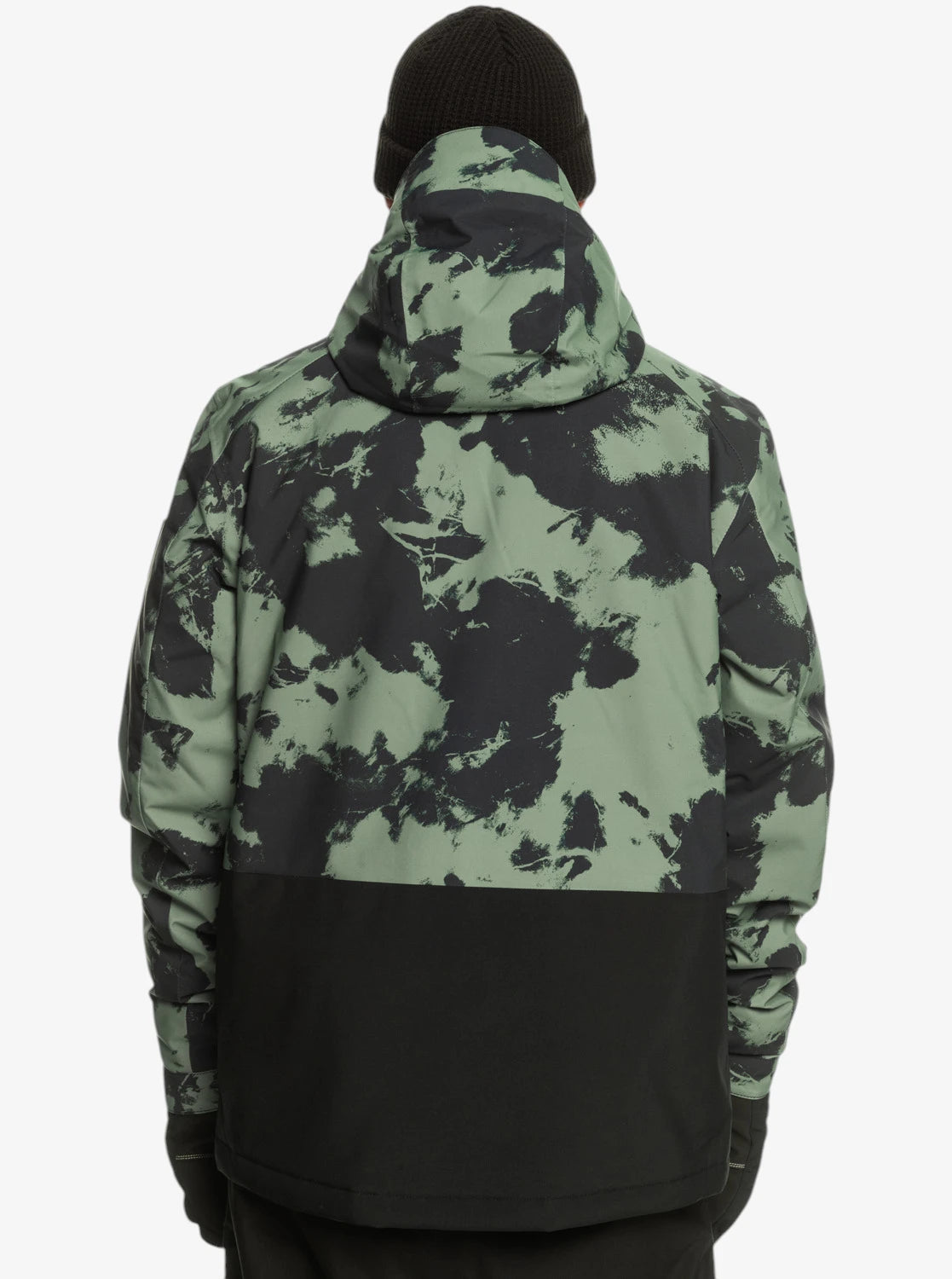 Quiksilver Mission Printed Block Snow Jacket - Black Green Camouflage for Men & Women - Waterproof Winter Coat for Skiing, Snowboarding & Outdoor Adventures