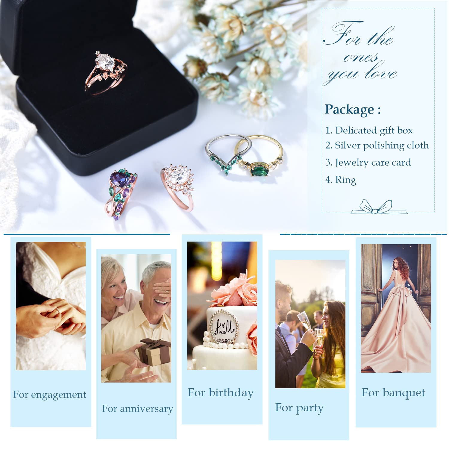 Sterling Silver Round Cut Sunstone Ring with Rose Gold Leaf - Orange Gemstone Engagement Ring for Women, Unique Handmade Birthday Jewelry Gift for Her, Size 4-10 with Gift Box | Perfect for Weddings, Anniversaries & Special Occasions