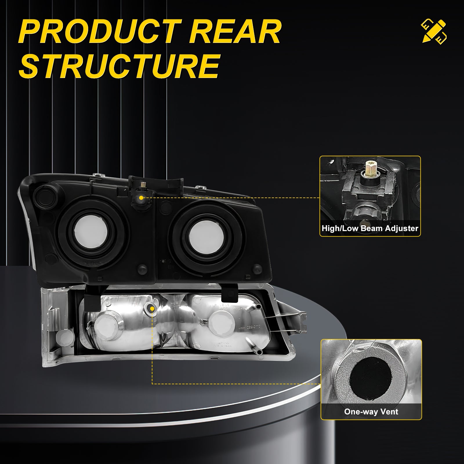 LOYO Replacement Headlight Assembly for 2003-2006 Chevy Silverado Avalanche 1500/1500HD/2500/2500HD/3500 - Compatible with Chevrolet Pickup Truck - Durable Headlamp Housing & Bumper Lamp Set - Perfect for Night Driving & Off-Road Adventures