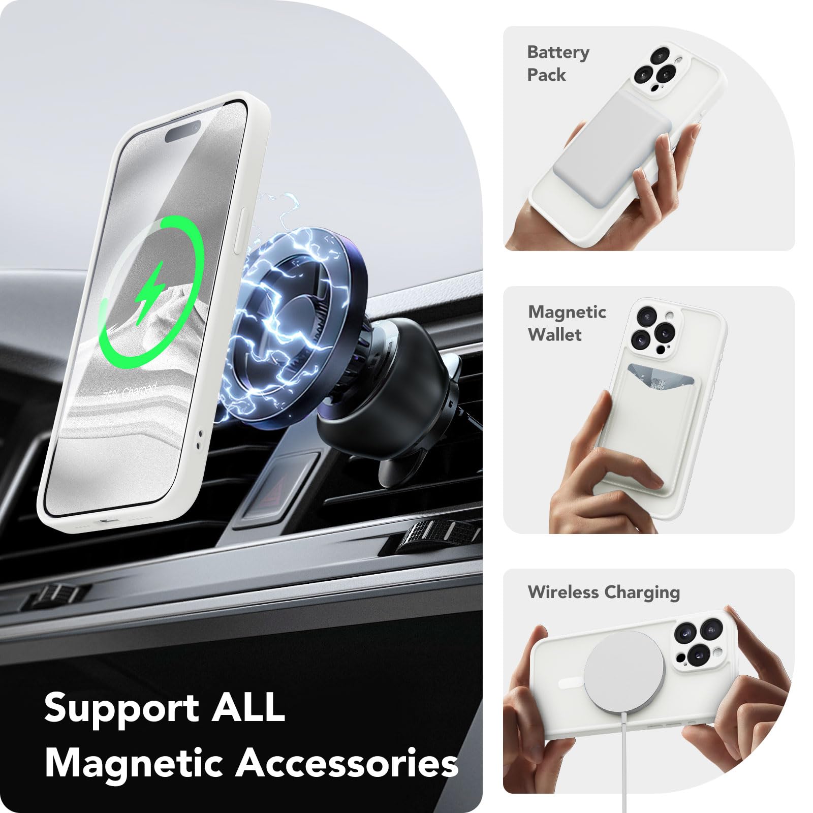 CAPRRO Magnetic iPhone 13 Pro Max Case - Slim Shockproof Matte Translucent Cover with MagSafe Compatibility & Full Camera Protection | Perfect for Everyday Use, Travel & Outdoor Activities (6.7